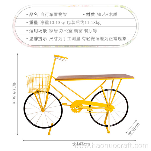 estante de madera de bicicleta estante antiguo piso de la floristería